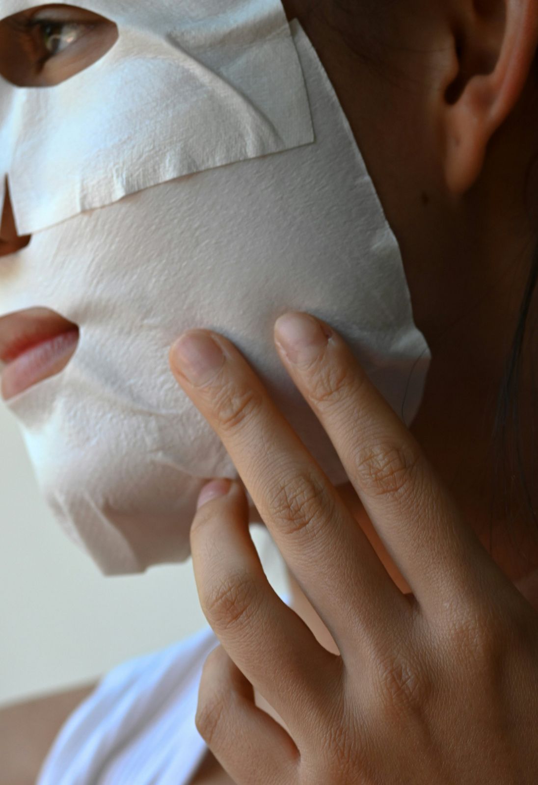 Skincare sheet mask close up